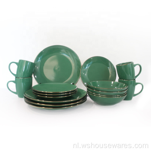 Aangepaste kleuren glazuur servies sets